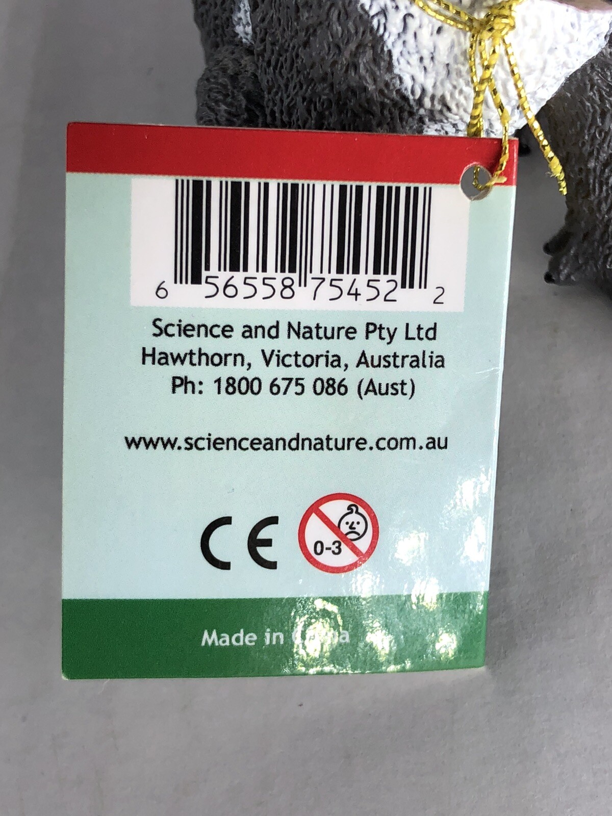 Koala Bear Science and Nature Australia Vinyl Toy Figure New With Tag Gray