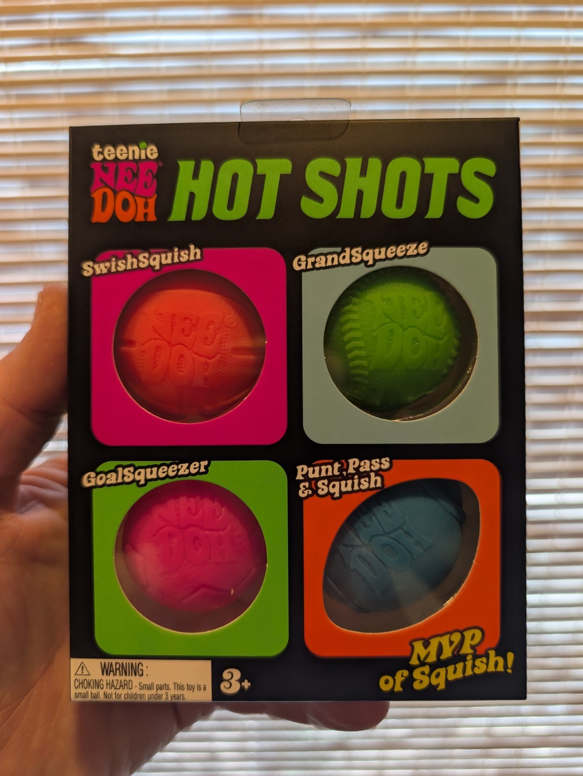 NeeDoh Teenie Hot Shots Squishy 4 Pack Sport Balls Free Shipping Viral