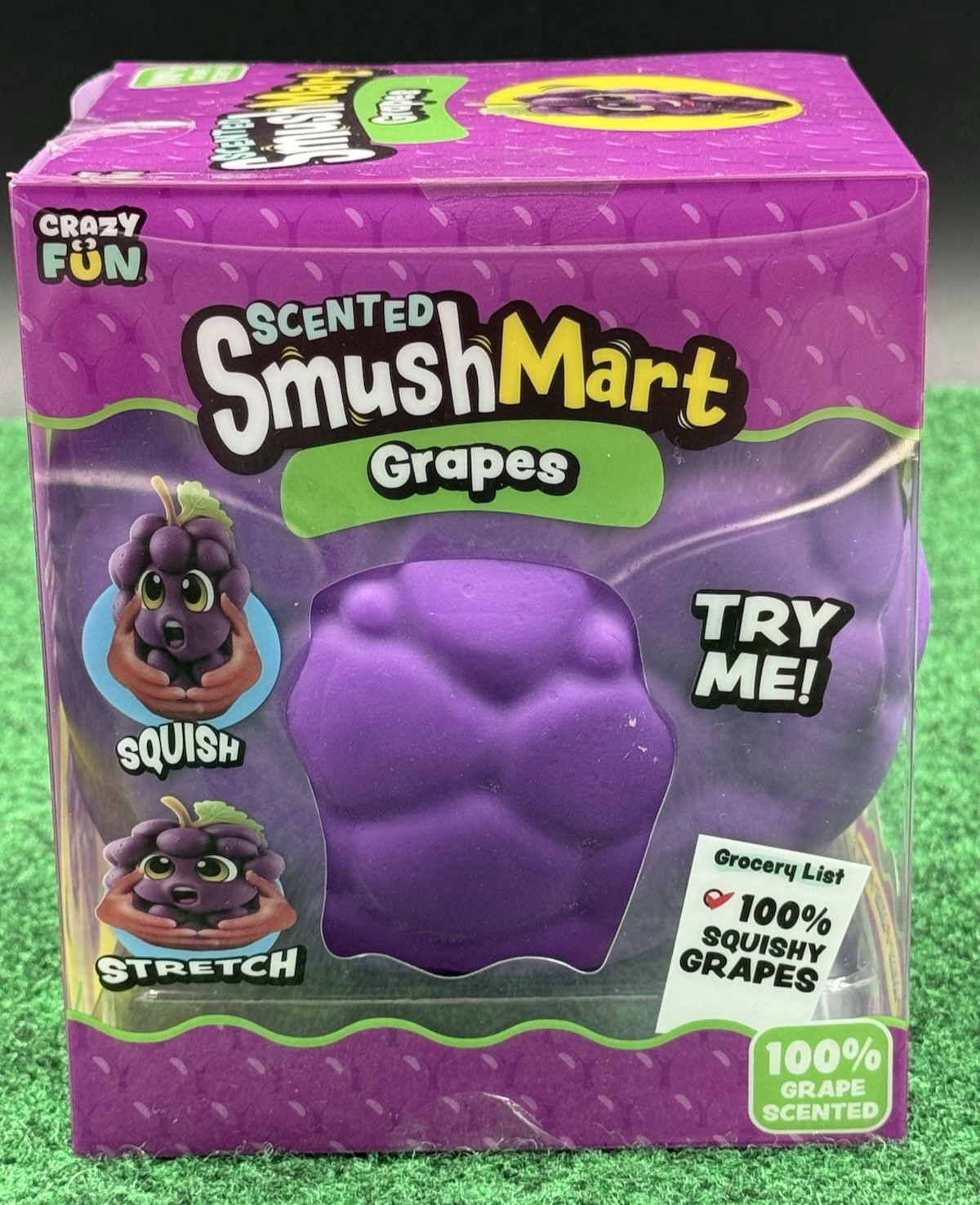 Crazy Fun Scented SmushMart Grapes Squishy Squeezable Stress Reliever New