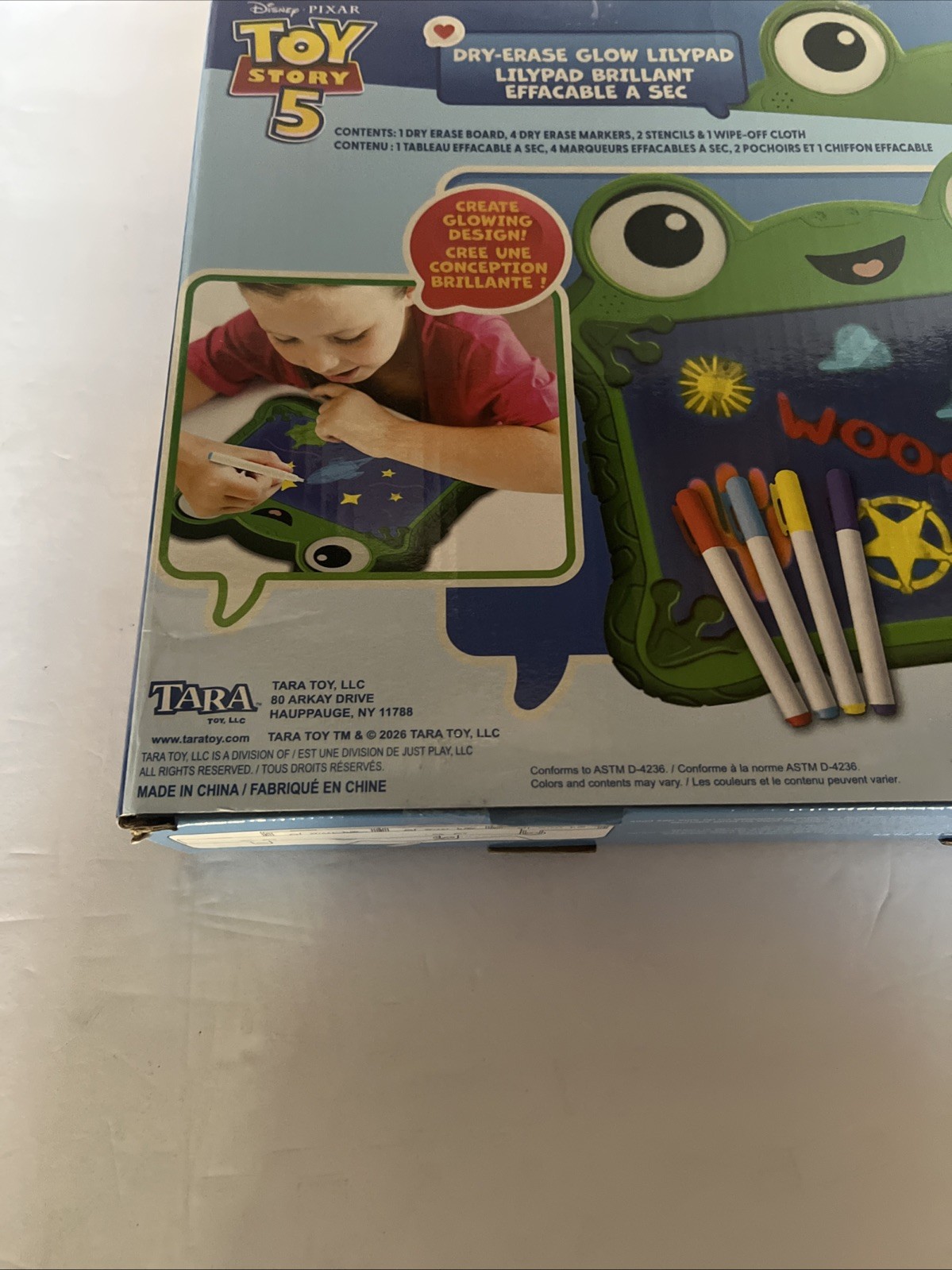 Toy Story 5 Lilypad/Pixar Dry Erase Glow in the Dark Drawing Board, In hand