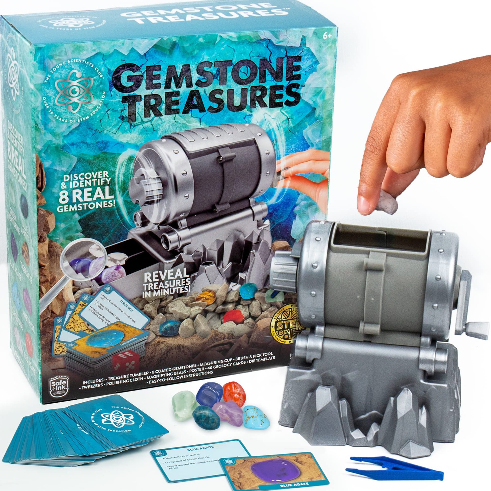 Gemstone Treasures, Tumble & Polish Your Own Gemstones, DIY Rock Tumbler, Col…