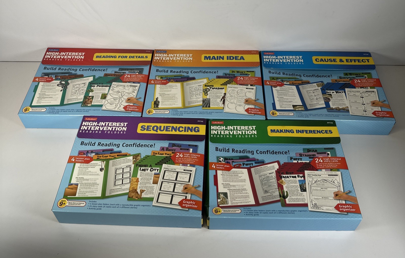 Lakeshore High-Interest Intervention Reading Folders Lot of 5 Sets Ages 9+