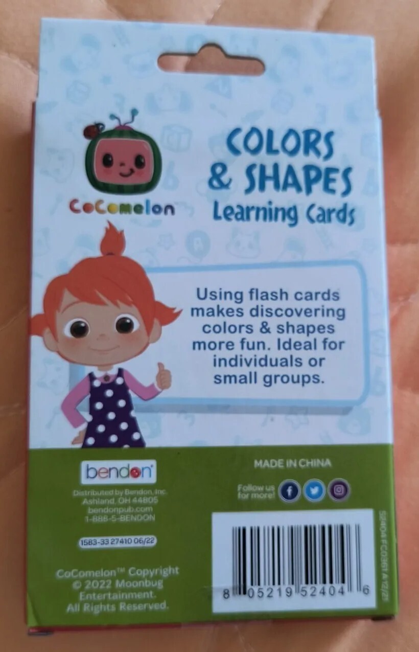 Cocomelon Colors & Shapes Learning 36 Flash cards Educational 🆕 Free ship!