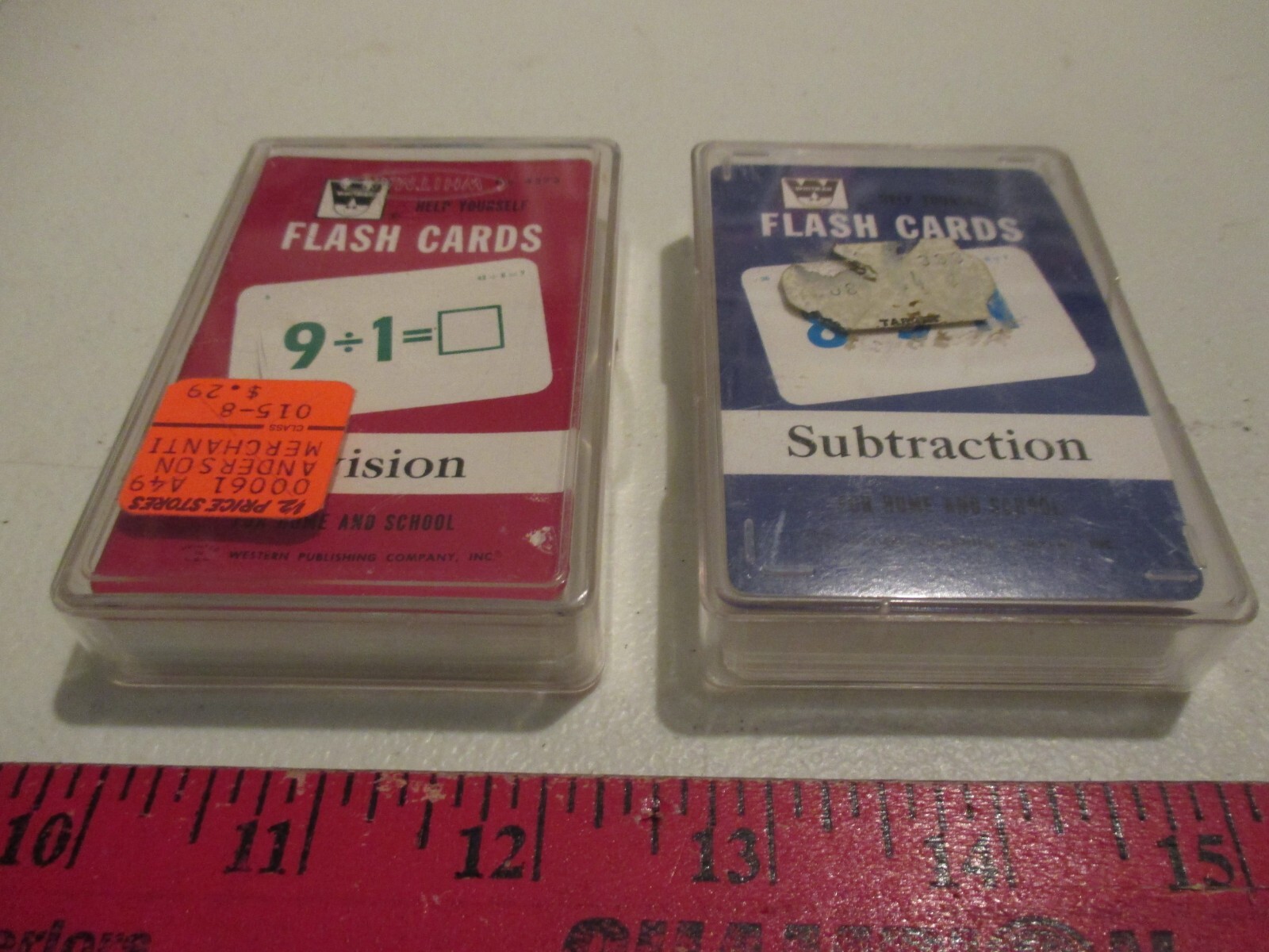 Lot of 2 Vintage Whitman Flash Card Games, Division, Subtraction