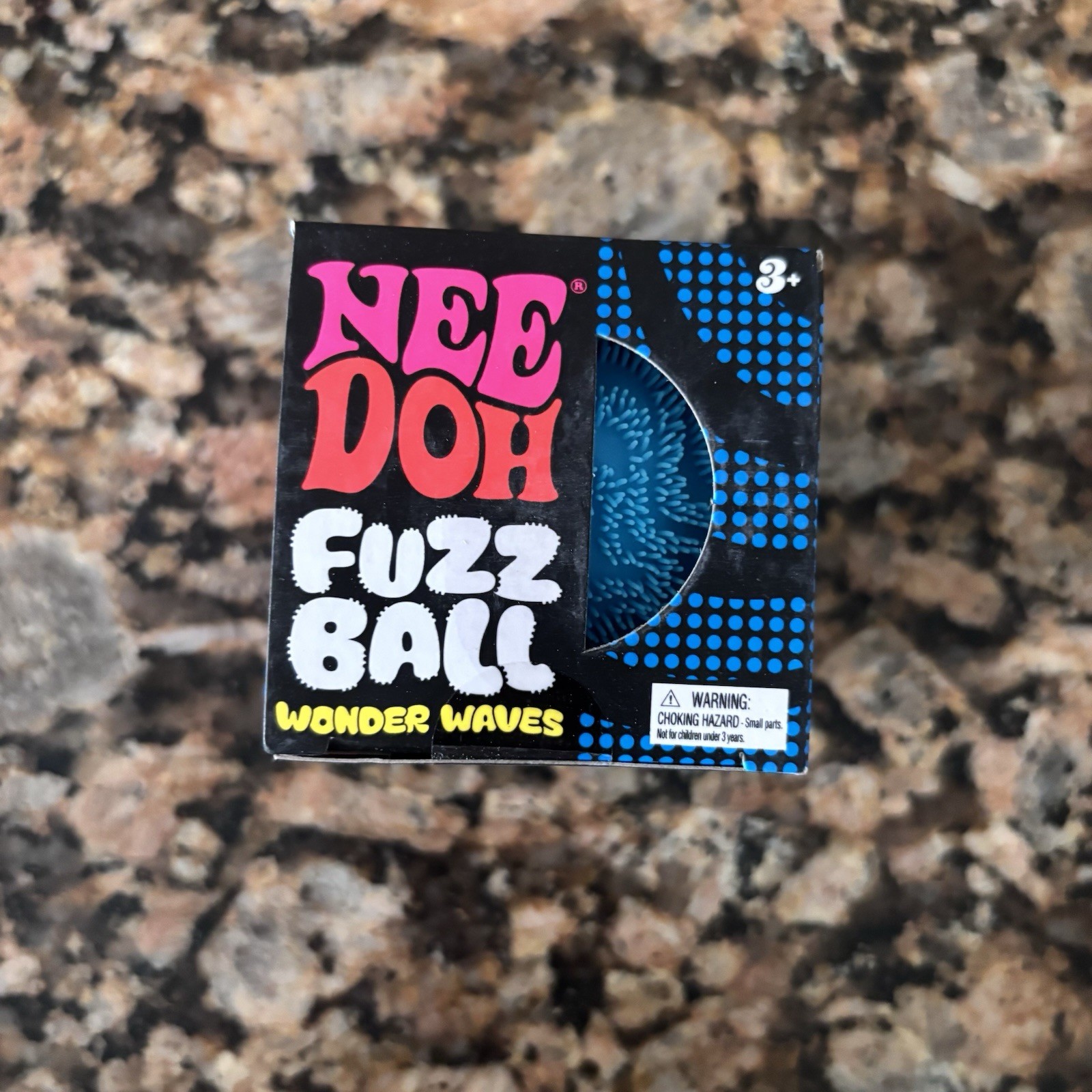 NeeDoh Fuzz Ball Wonder Waves Blue Squishy Stress Ball Nee Doh Fuzzball New