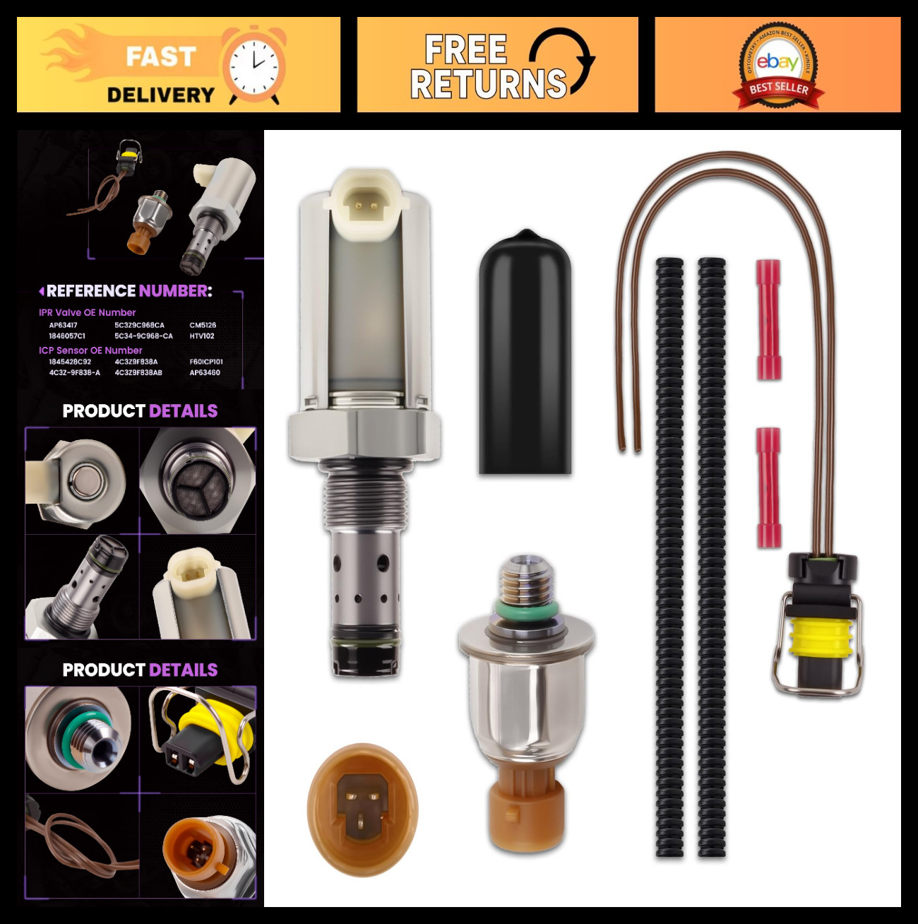 Upgrade 6.0 IPR Valve & ICP Control Sensor Kit for F250 F350 E350 Super Duty