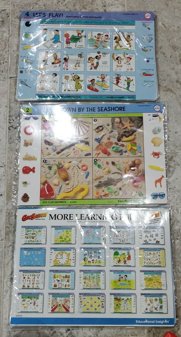 Vintage GeoSafari EI-8855 Learning System 47 Lesson Cards With Bag And Manual!!!
