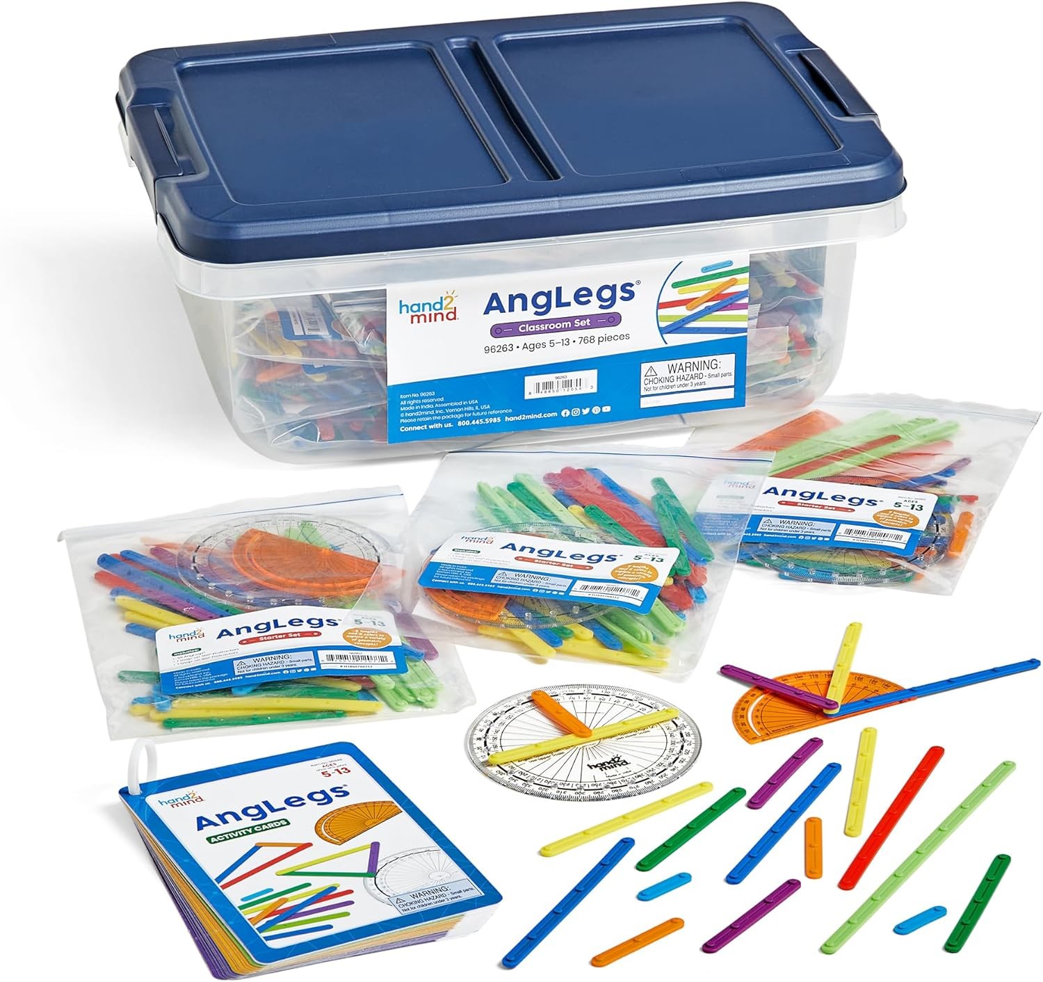 hand2mind AngLegs Classroom Set with 30 Protractors