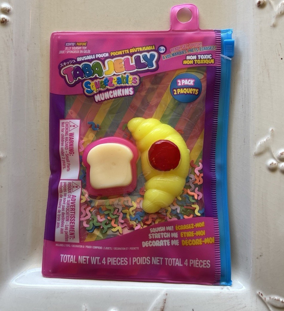 Taba Jelly Squeezeables Munchkins Croissant Toast Squishy Squeeze Fidget Toy