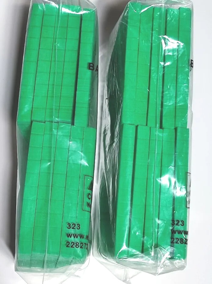 ETA Cuisenaire( Base 10 Flats Green SET and Base 10 Cube Plastic ) Lots