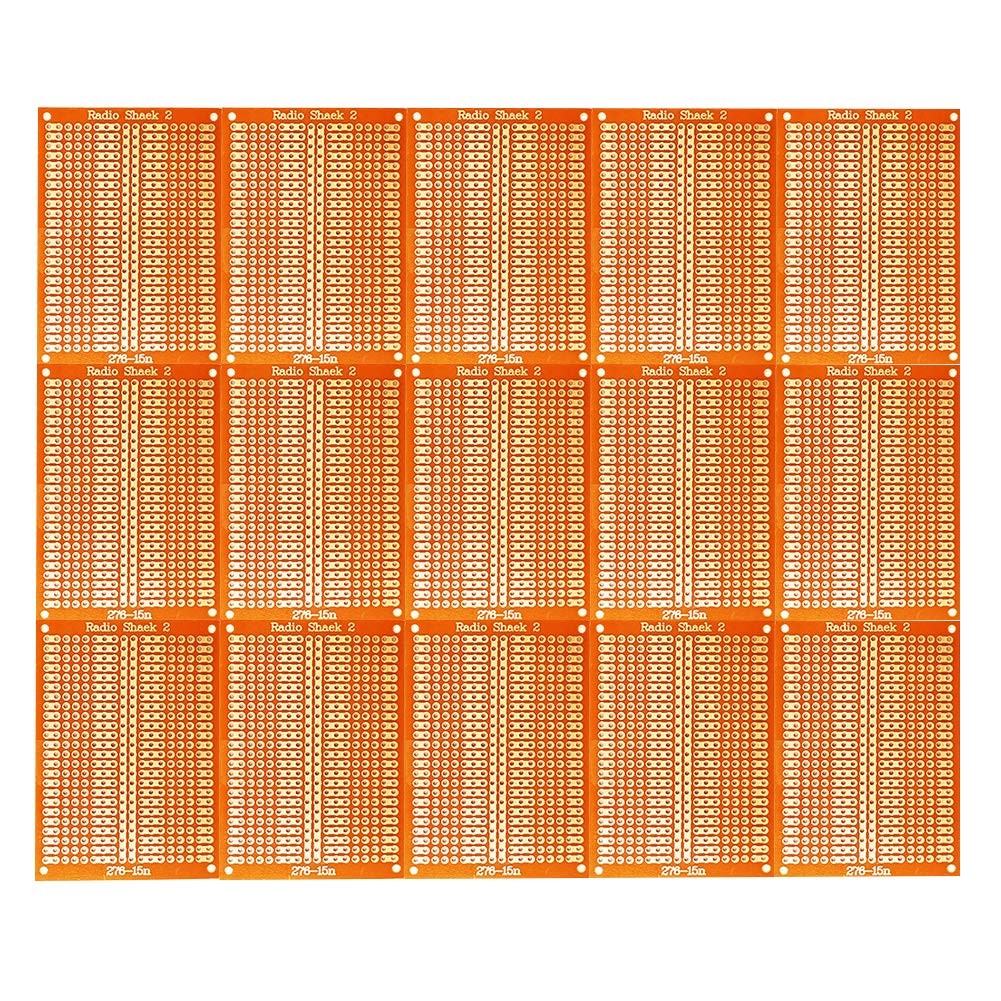 15Pcs PCB Protoboards,YUNGUI 5X7cm 1-2-3 Perf Board Circuit Strip Gold