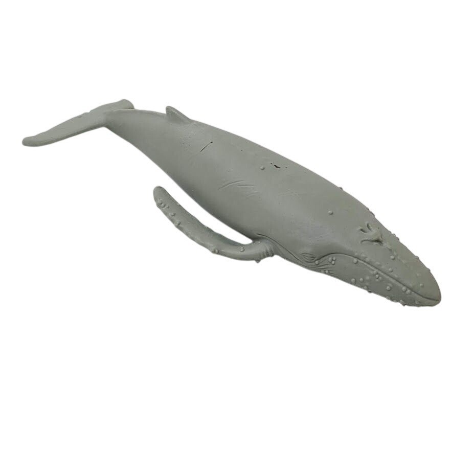 Gray Humpback Whale Figure Unpainted Plastic Ocean Animal Toy