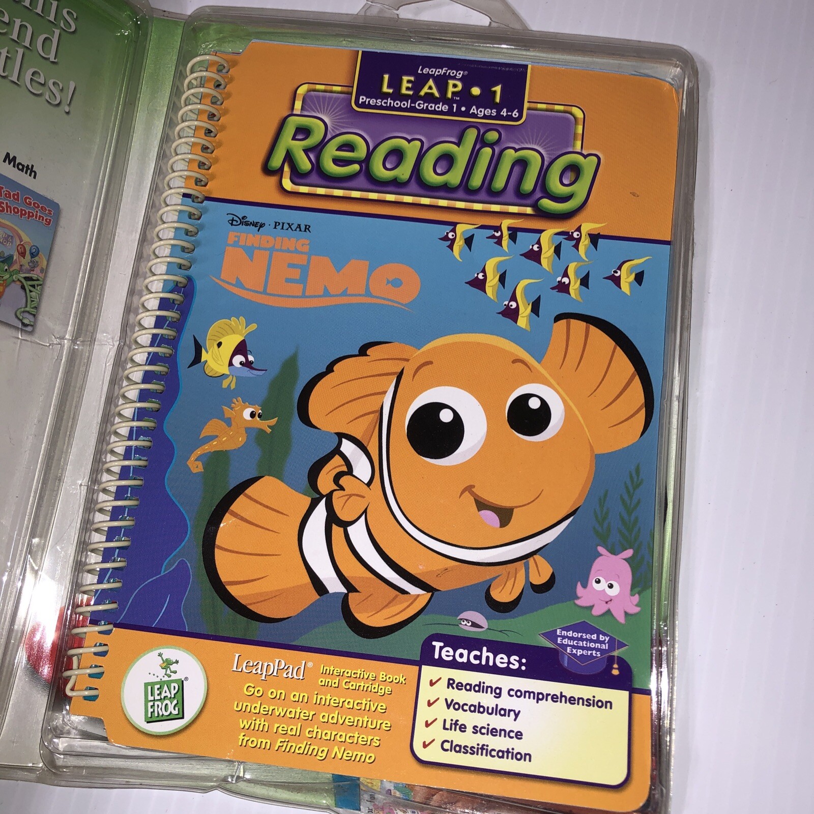 Lot Of 2 LeapFrog LeapPad Leap and the Lost Dinosaur Finding Nemo 1st Grade/115j