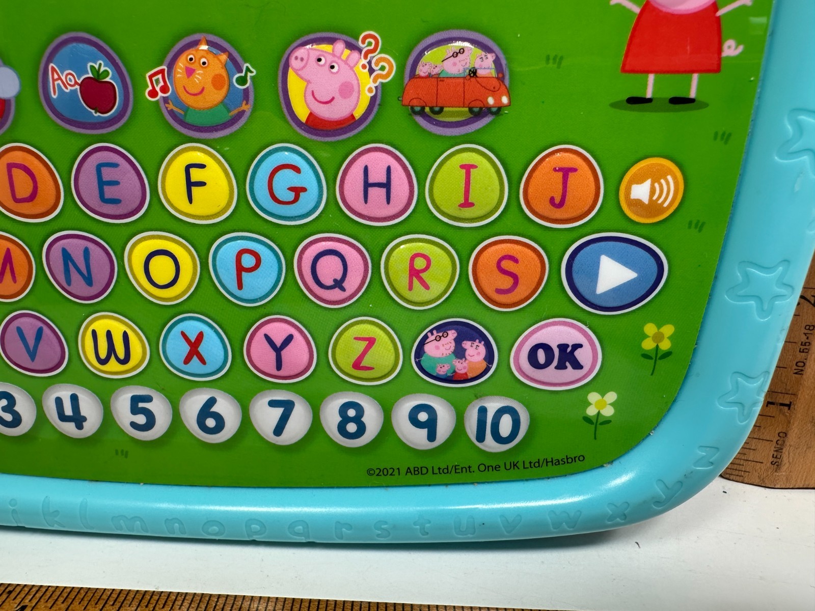 VTech Peppa Pig Electronic Learning System Alphabet & Numbers Tablet WORKING