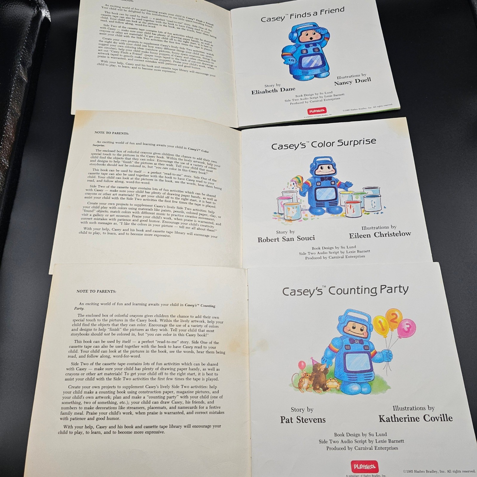 Playskool Casey Robot Childrens Early Learning Books Lot 3 Counting Color Friend