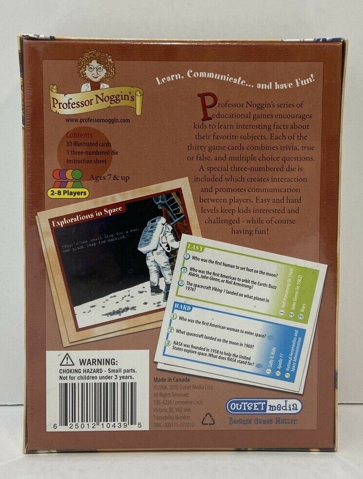 Professor Noggin History Of The United States Card Game Home School Factory Seal