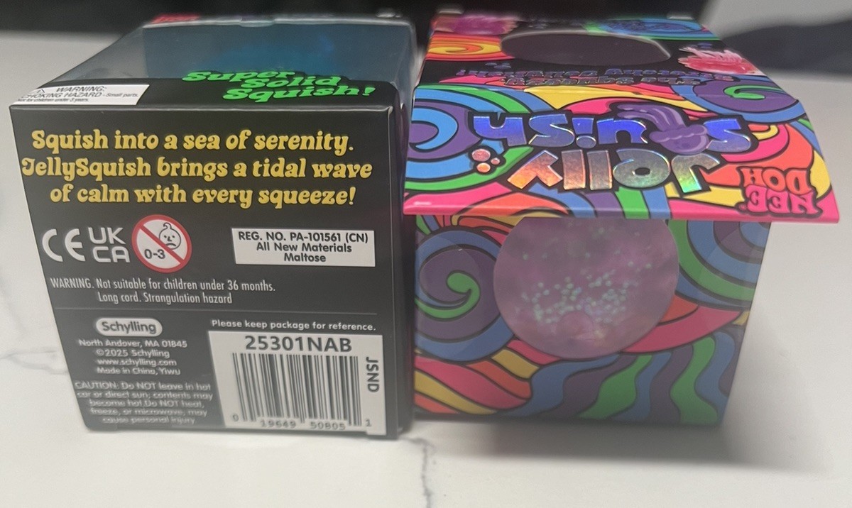 NeeDoh Jelly Squish Jelly Fish- Set of 2 colors purple, blue- RARE