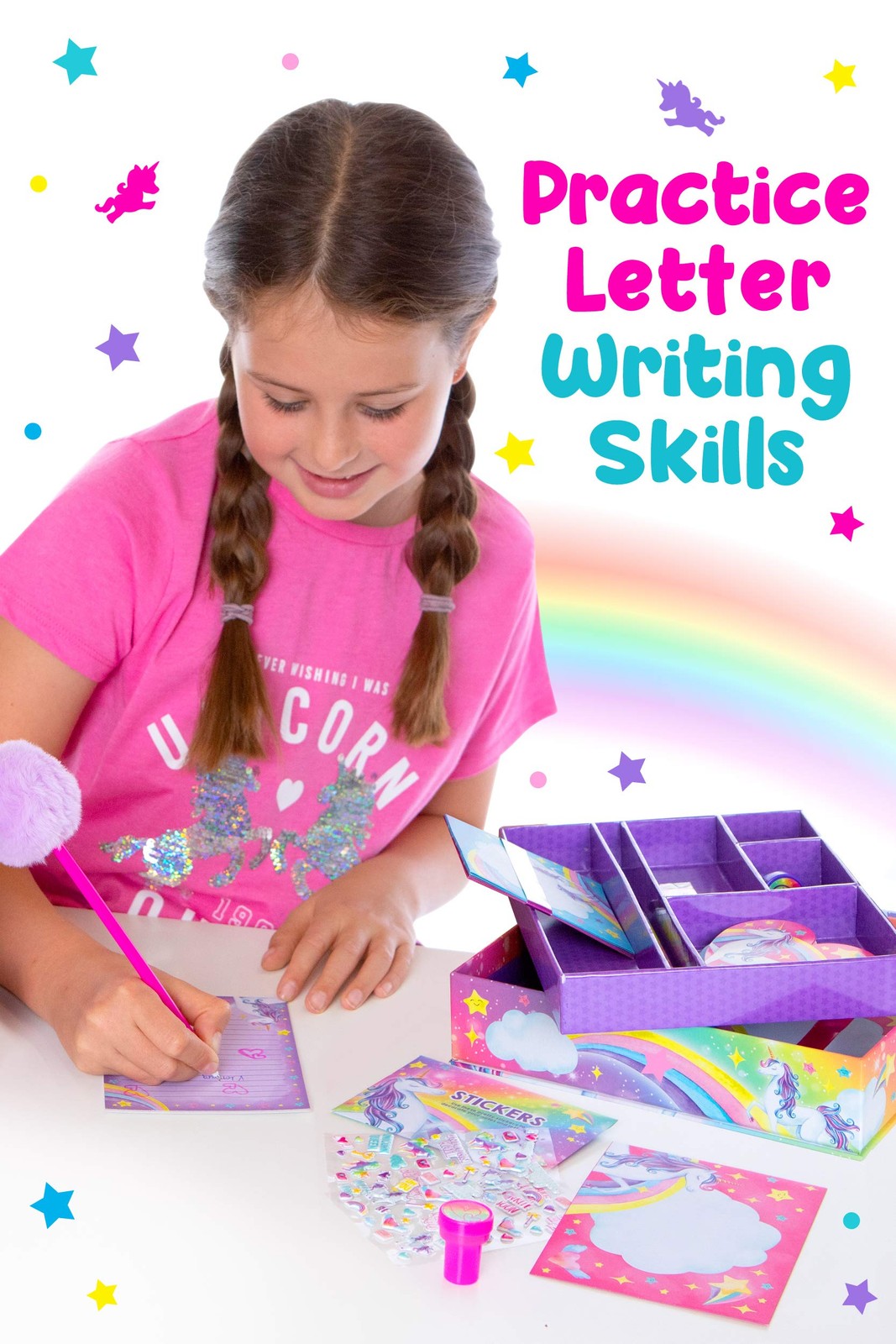 Original Stationery Unicorn Letter Writing Kit – 45-Piece Multi-Color multi