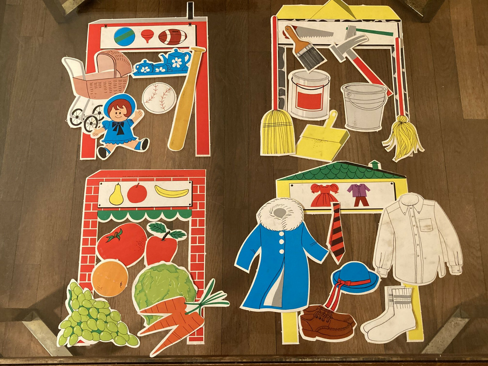Vintage Classroom Home School Teacher Flannel Board Classification Instructo ’68