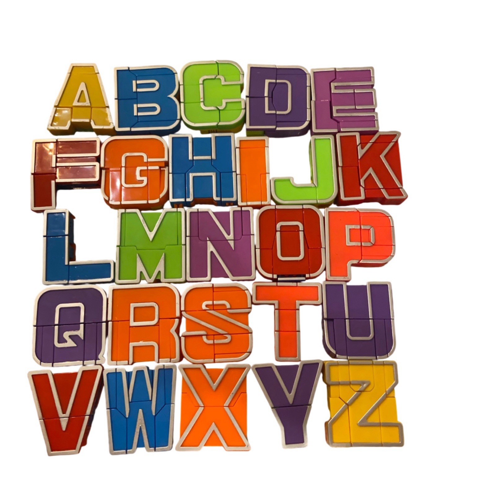 Alphabet Robot Transformers W/ Storage Box EUC Educational Toy 26 Letters