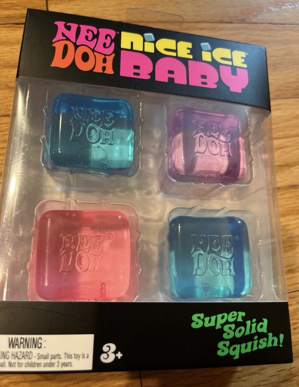 NeeDoh Nice Ice Baby 4 pack, Set of Four Nee Doh Mini Nice Cube Pink Blue Purple