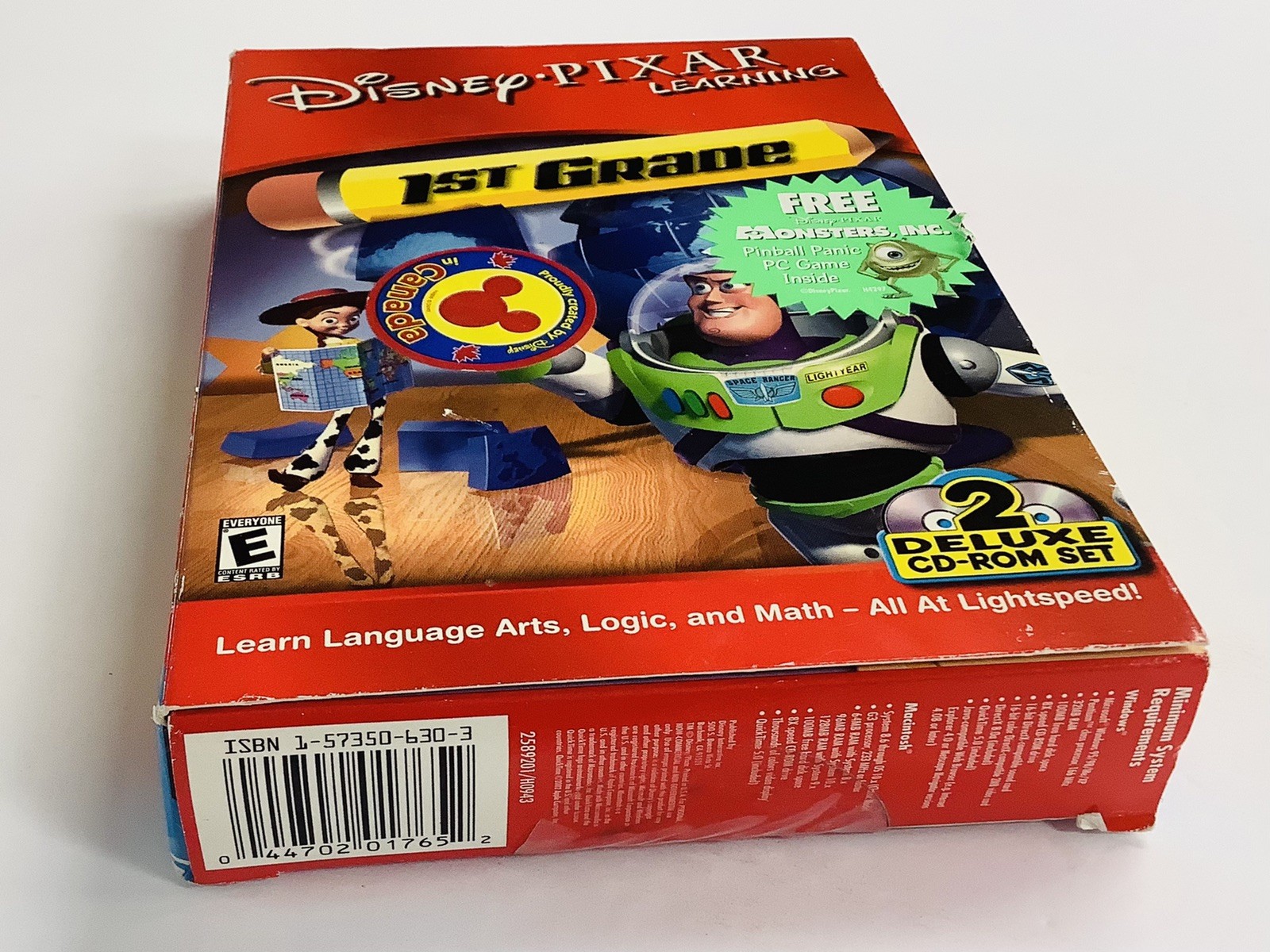 “BRAND NEW” Disney Pixar Learning: 1st Grade – 2 Deluxe CD-ROM Set (Win/Mac)