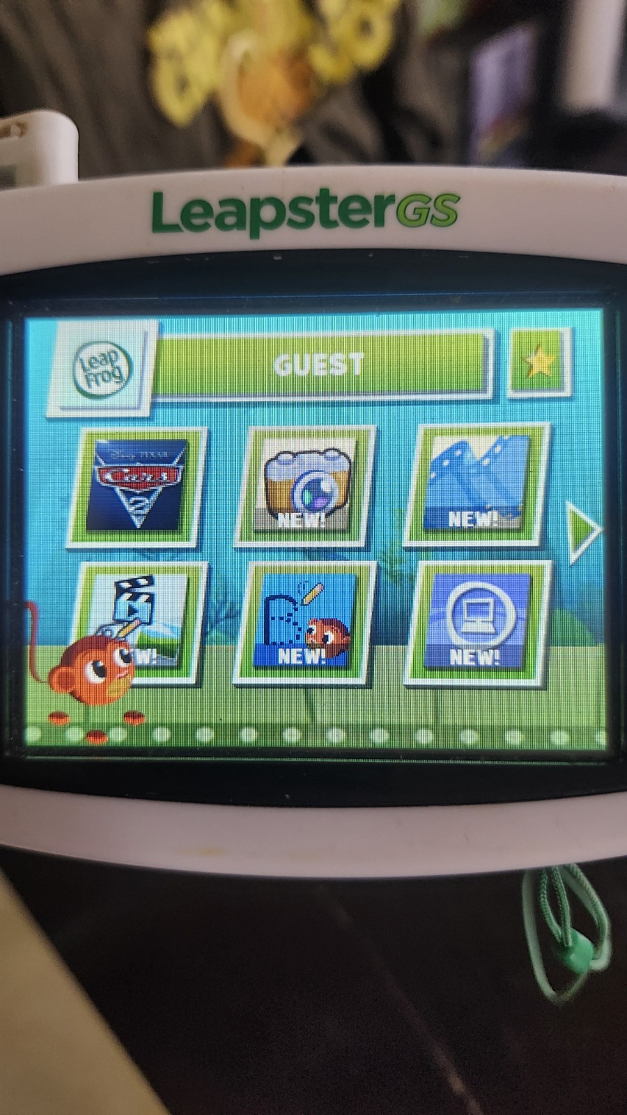 LEAPFROG LEAPSTER GS Green Game Console & Camera With 8 Games Tested