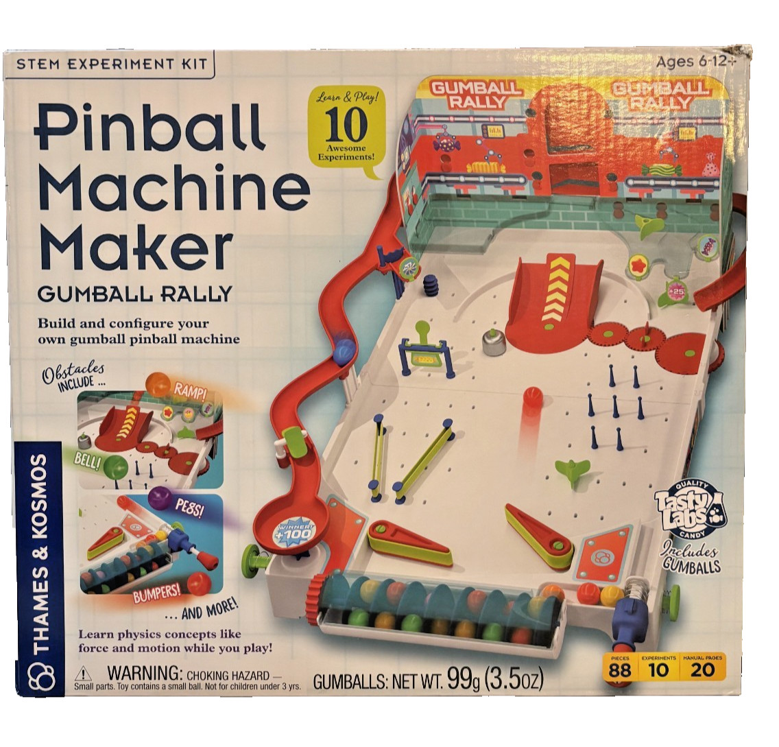Thames & Kosmos Pinball Machine Maker Gumball Rally STEM Kit Build Game NEW