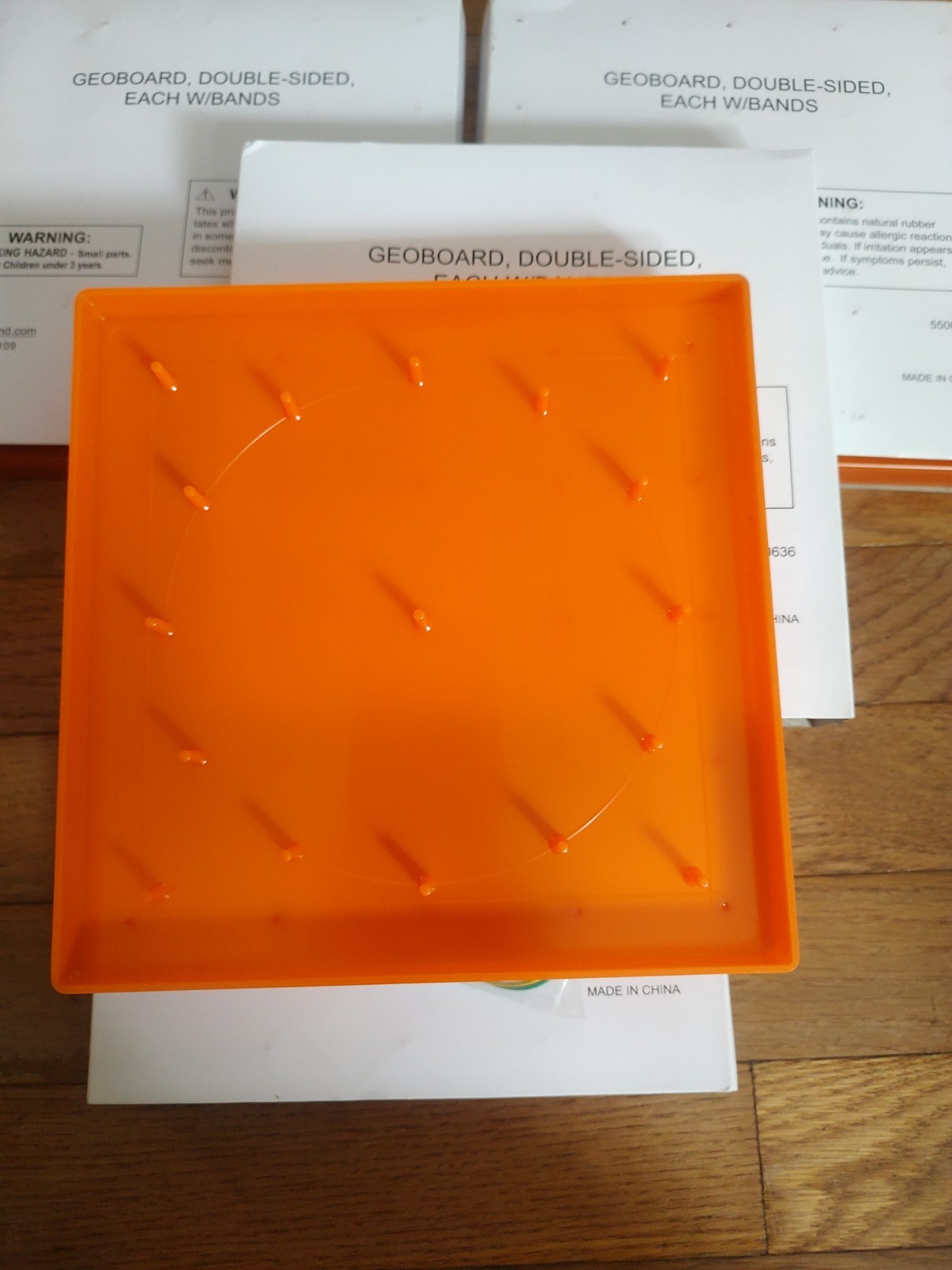 4 Geoboards 7 x 7 Double sided Boards With Bands Home School Math 4880-1