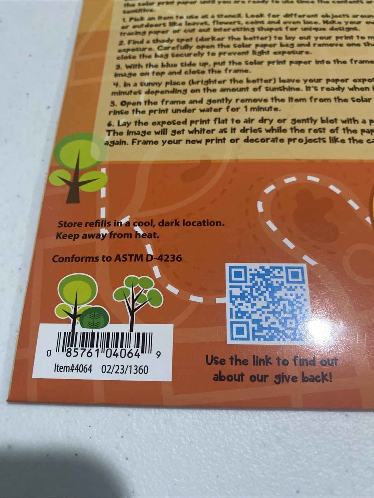 Toysmith Outdoor Discovery, Solar Print Paper, Refill for Kit 12 Sheets Total