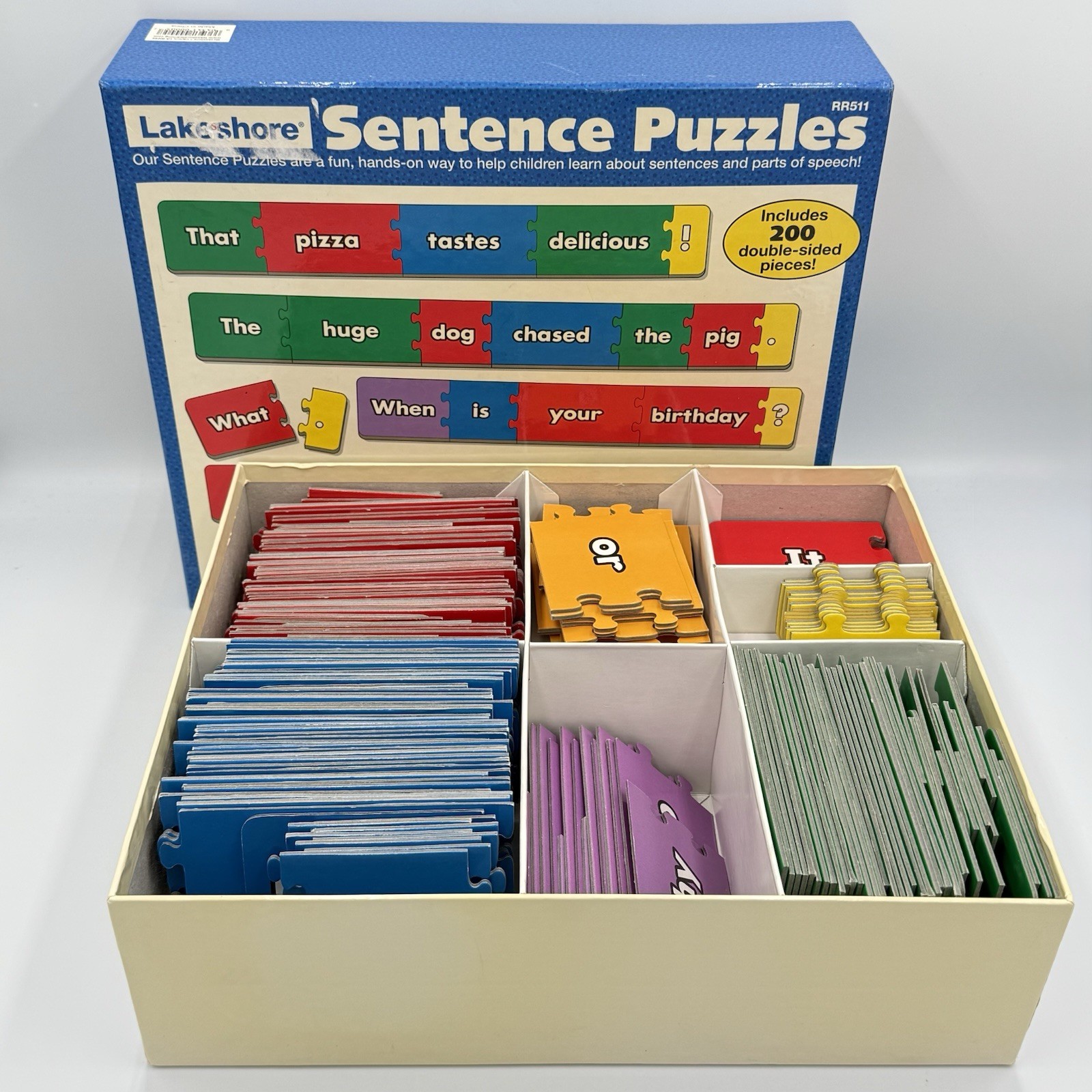 Vintage Lakeshore Learning Sentence Puzzles RR511 Grammar Parts Speech 200 pcs
