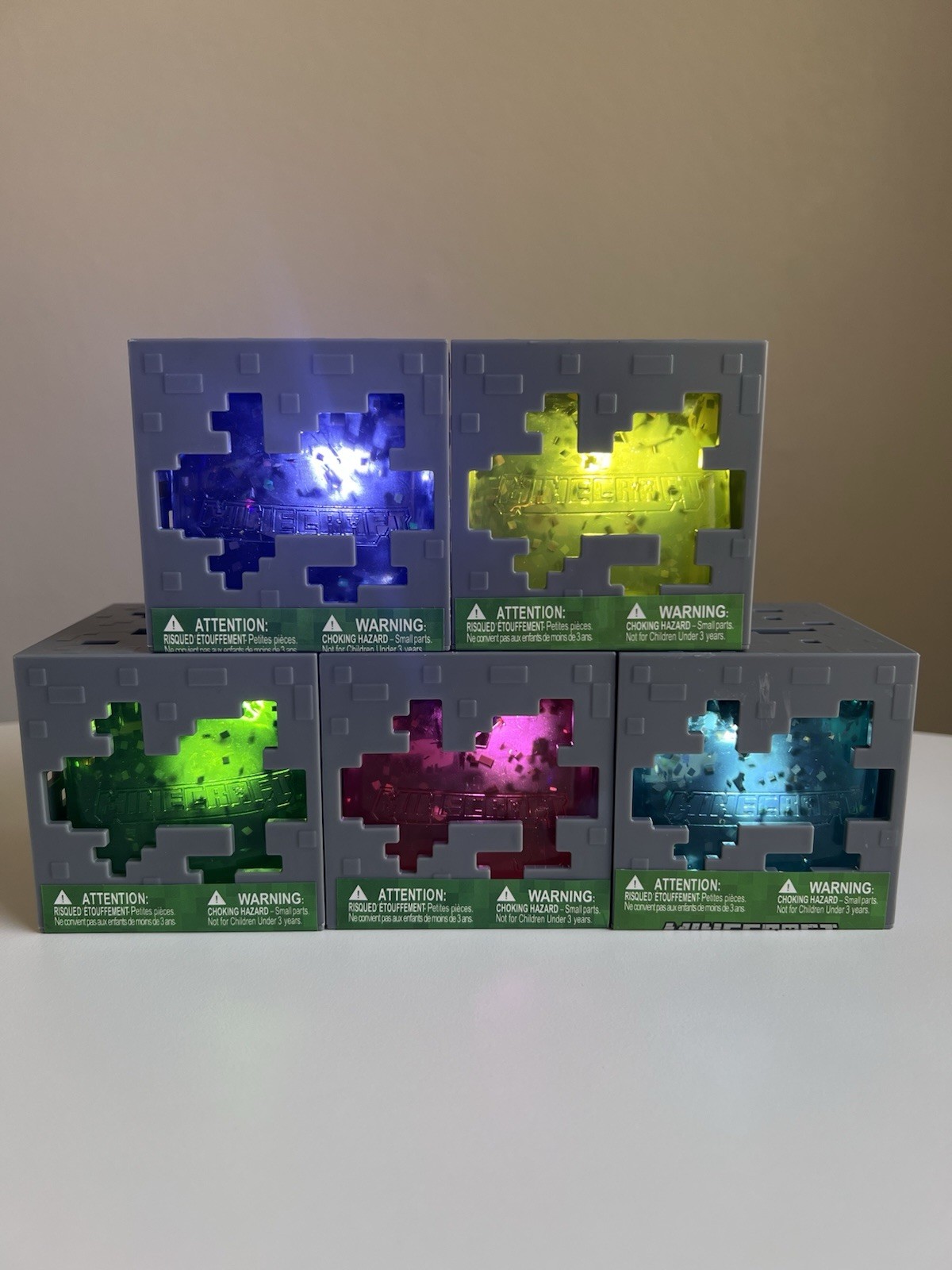 ⛏️ Minecraft Jelly Cube Lot RARE Viral Squishy Bundle Set of 5 🧨 Like Needoh