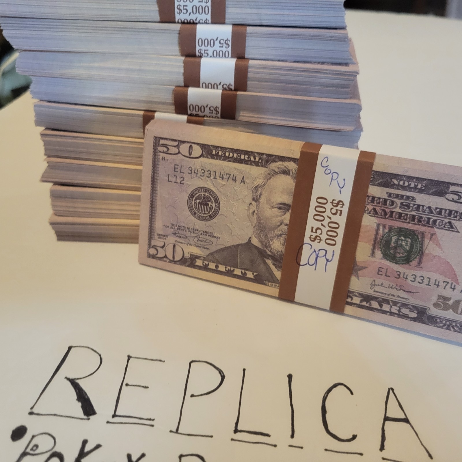 Best Replica NEW/CRISP $50 x 1000 ( 10 stacks) WHOLESALE/ Novelty Purposes Only