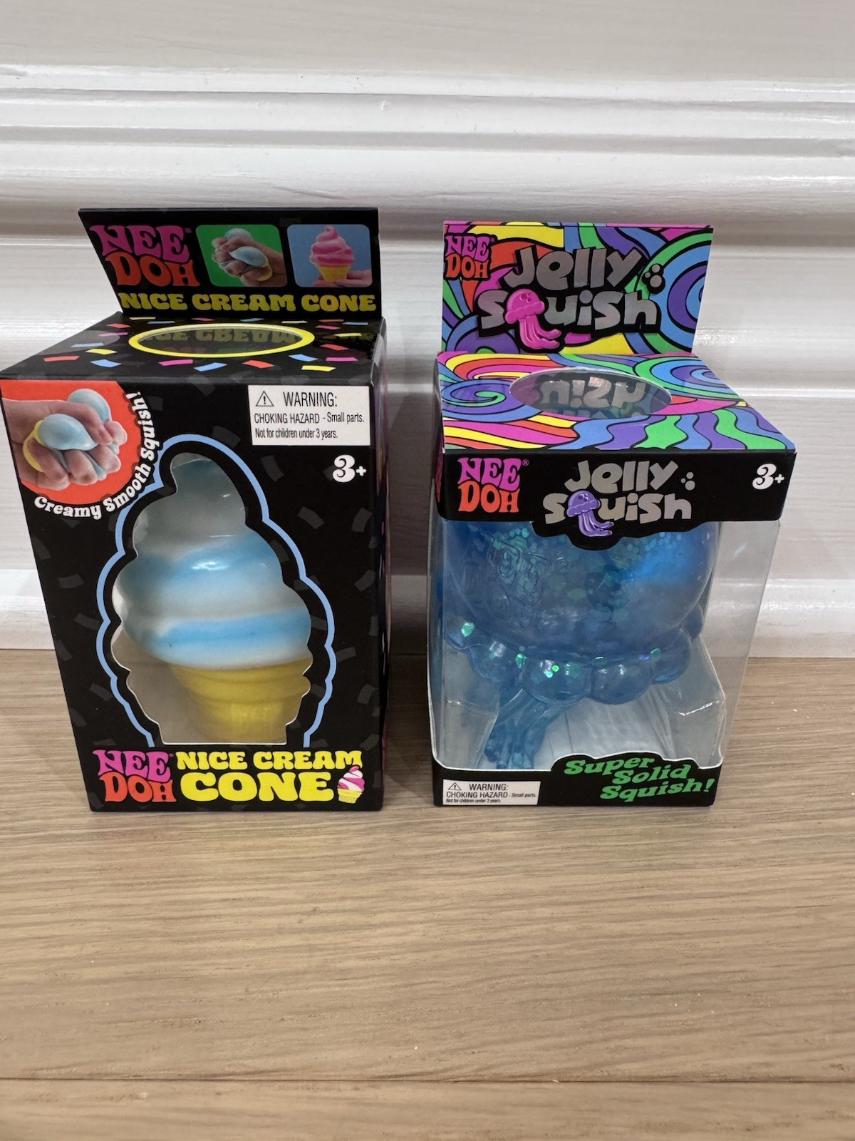 NeeDoh Jelly Squish BRAND NEW -AUTHENTIC Jellyfish And Nice Cone Blue Set