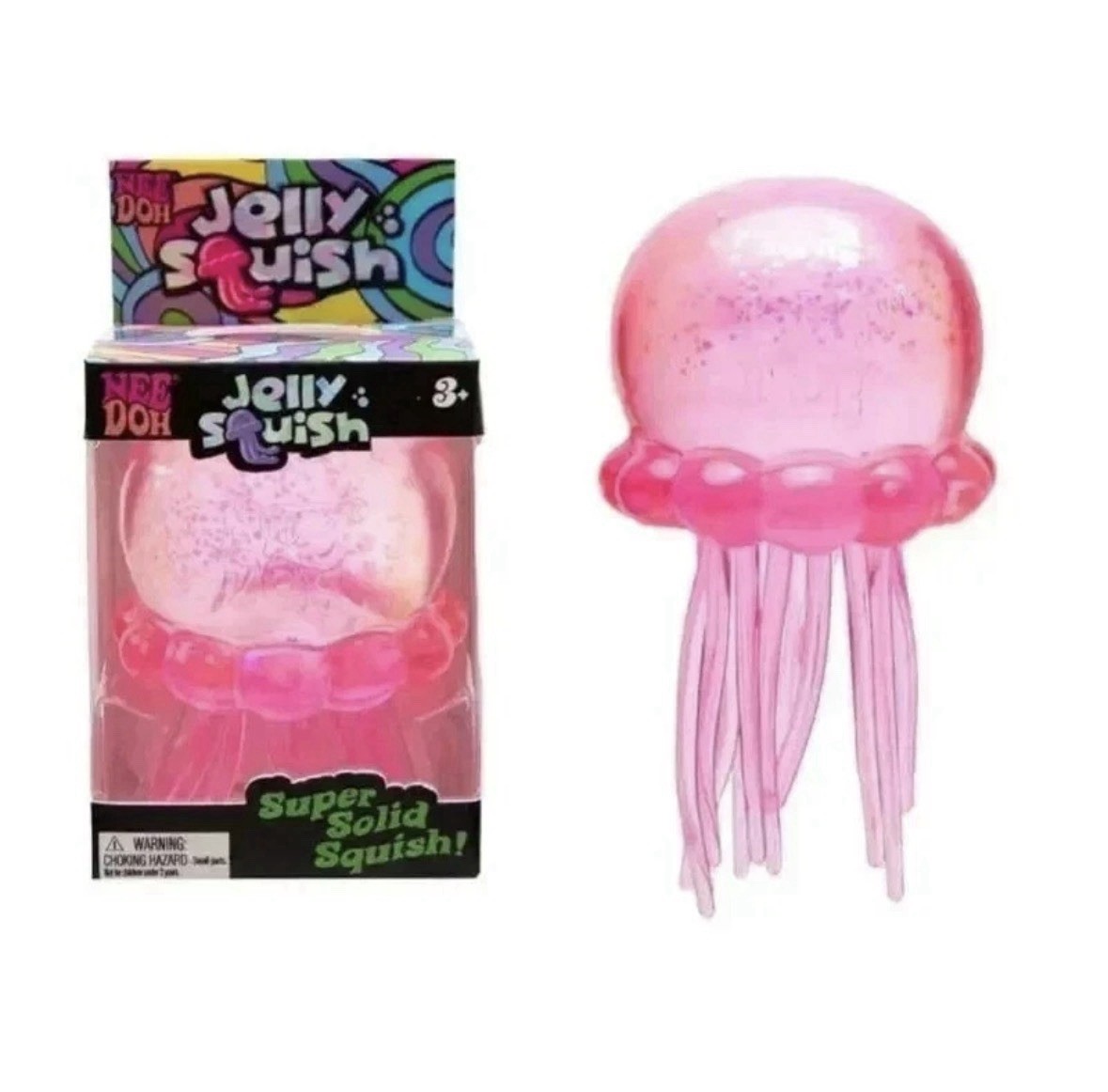 NEW Nee Doh Jelly Squish Squishy AUTHENTIC Pink Jellyfish Squeeze Toy Schylling