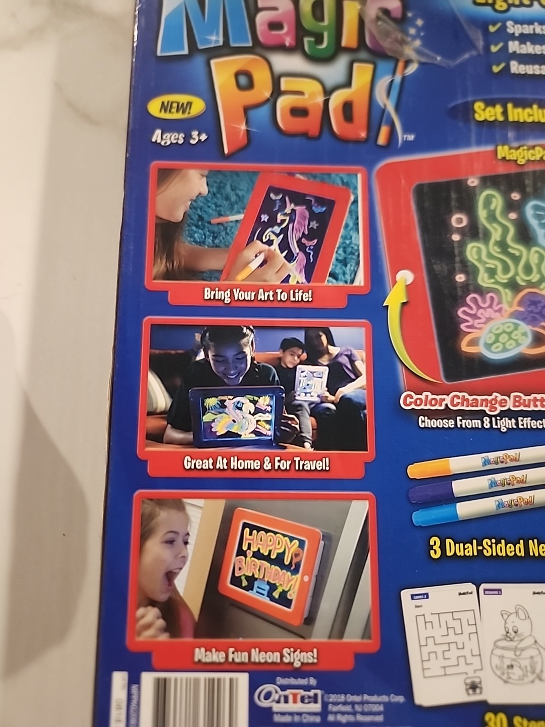 Magic Pad Light Up Drawing Pad AS SEEN ON TV! Create Art That Glows w/ Stencils