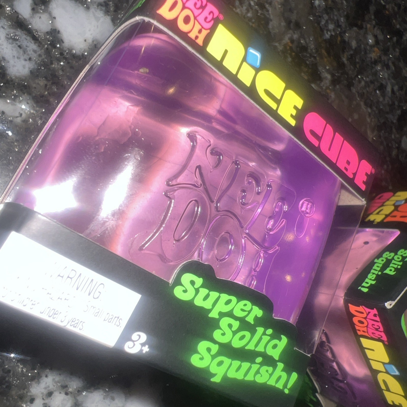 Authentic Schylling Nee Doh Nice Cube Squish Toy, ages 3+ (purple), 1ct