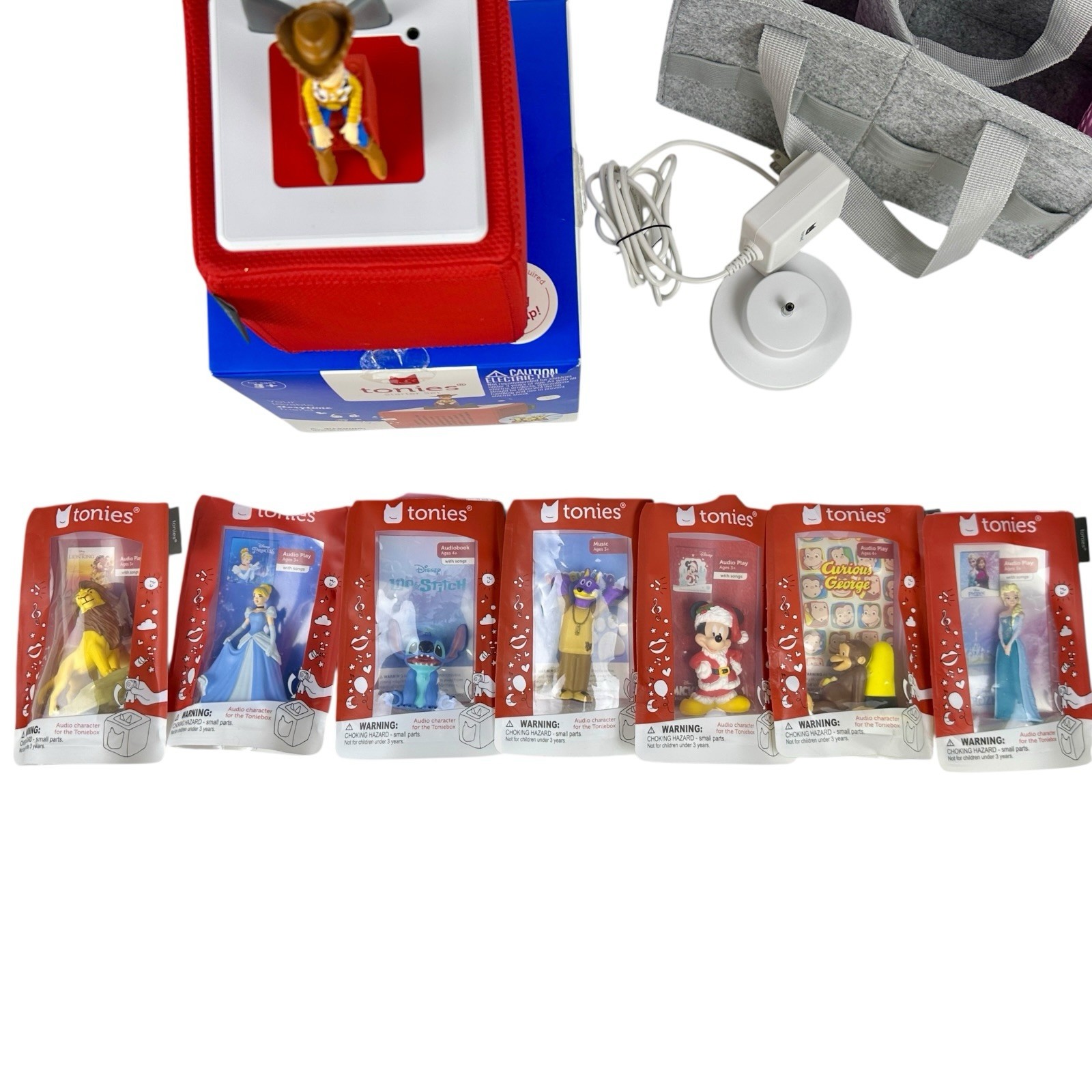 Red Toniebox Bundle w/ Charger Carrying Case 8 Tonies Including Snoop Doggyland