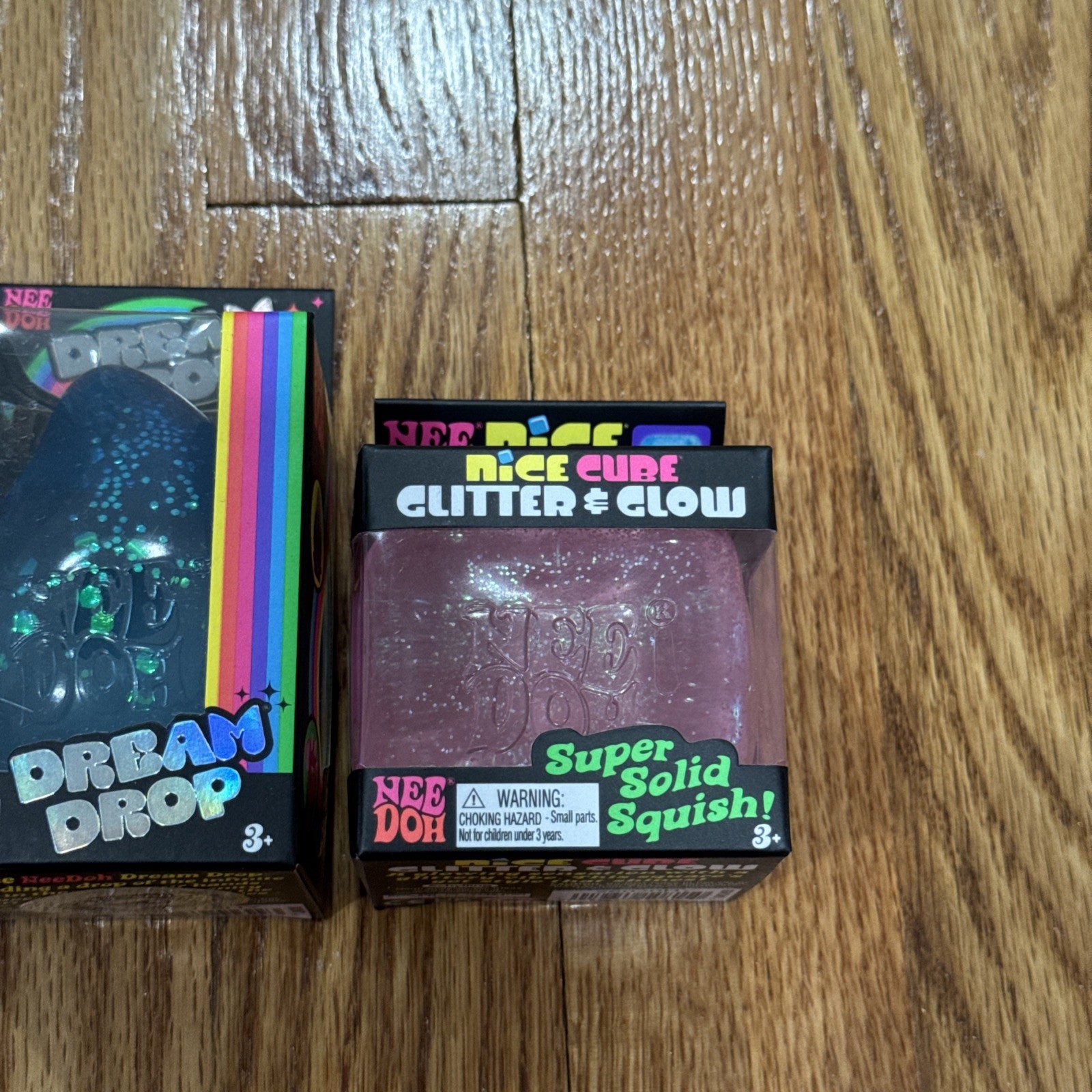 Brand New Needoh Dream Drop + Nice Cube Glitter Glow Squishy