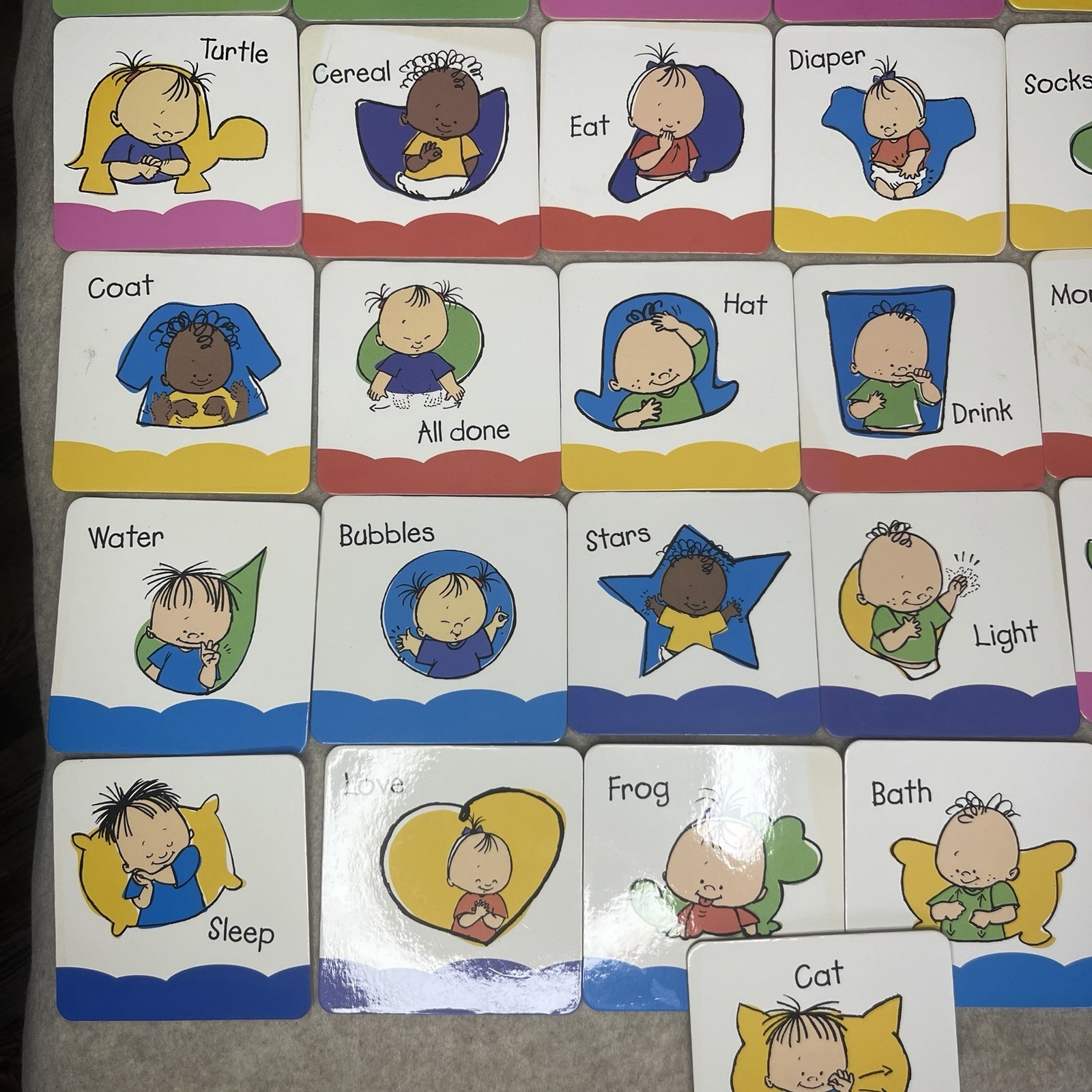 Youth Sign Language Flash Board Cards Set of 31 Educational Learning for Kids
