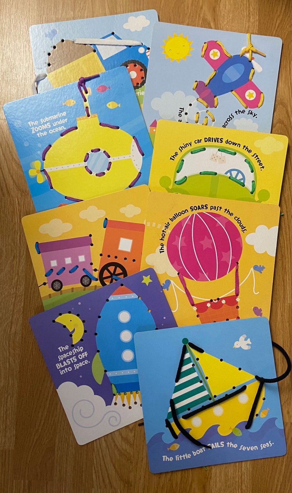 CHOOSE YOUR OWN – Thick Durable Cardstock Adventure Lacing Cards with Sentences