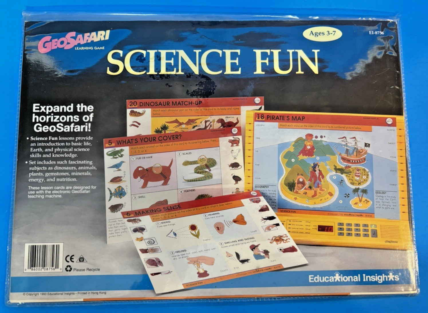 GeoSafari Electronic Learning Game Card Sets Lot of 4- Sci/Sci Fun/US Hist/Maps