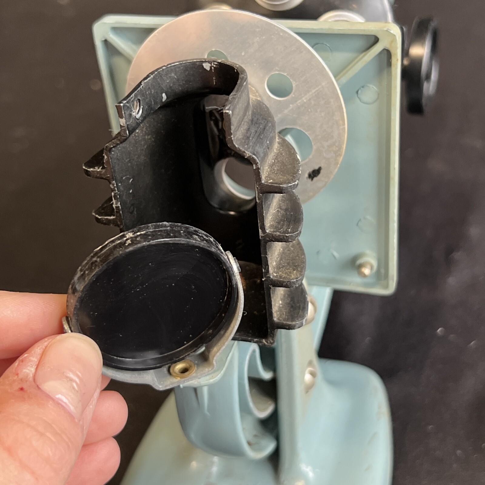 VTG 1960’s Porter Microcraft 264 Teal Science Lab Microscope w/ Case