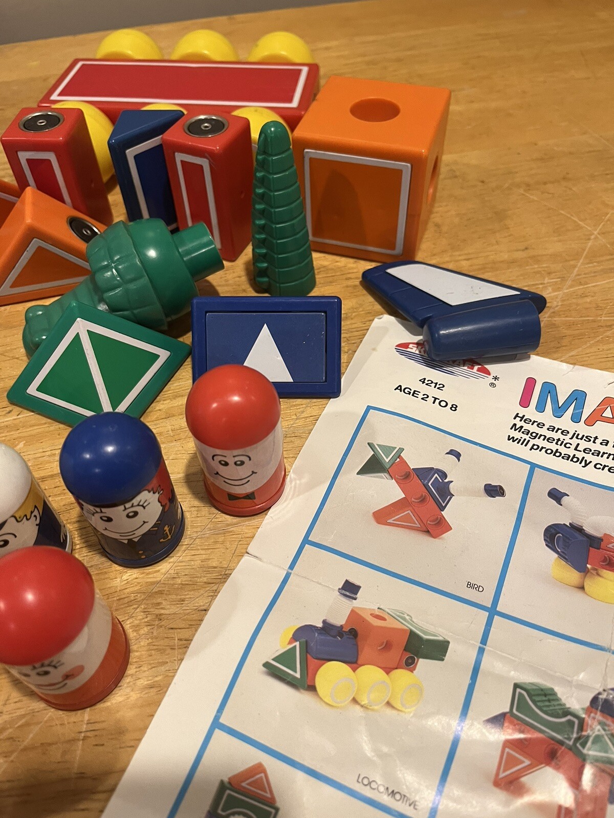 VTG 1987 Kidstar Imaginetics Learning Blocks Animal Turnarounds Cars 40 Pieces