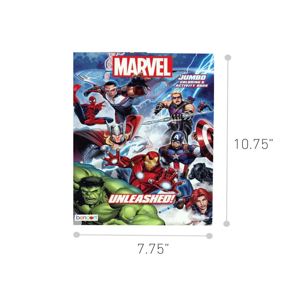Marvel Avengers Jumbo Coloring and Activity Book – Character Medium, White