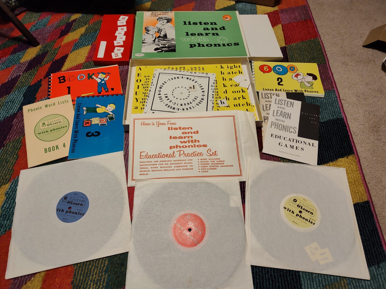 Vintage Listen and Learn with Phonics 1964 Edition Complete Box