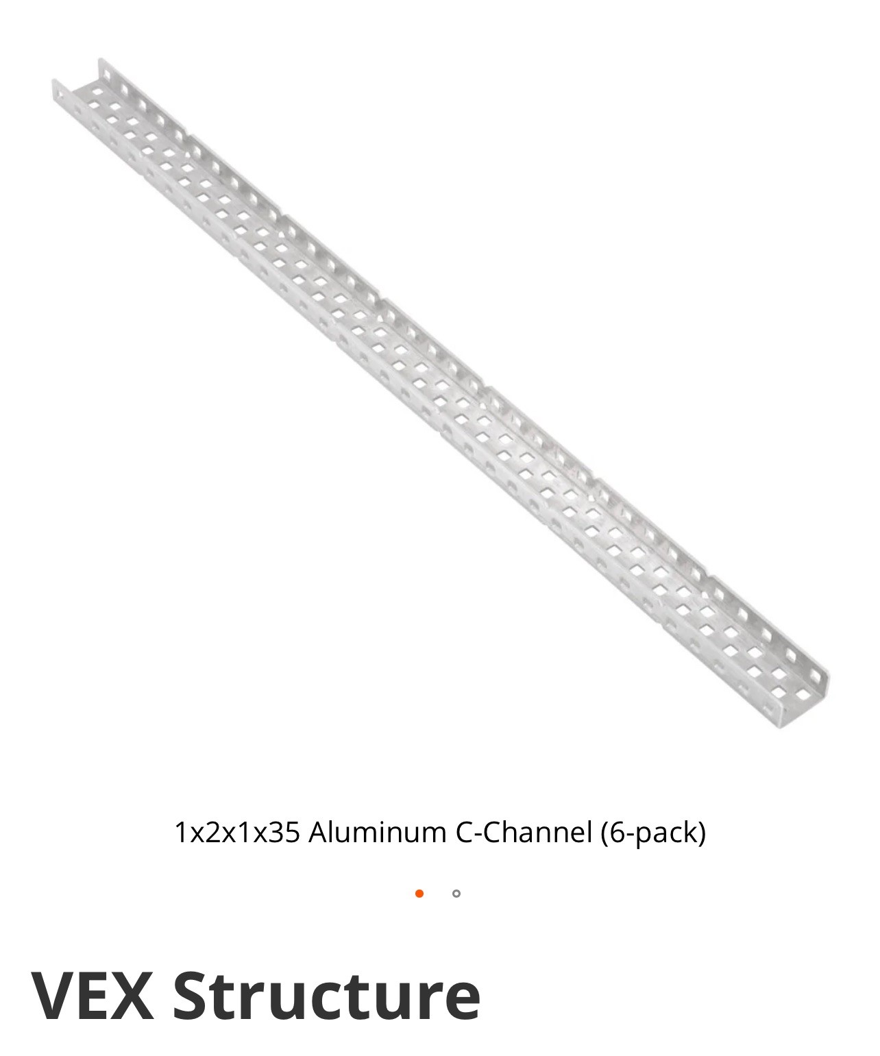 Vex 1x2x1x35 Aluminum C-Channel (6-pack)