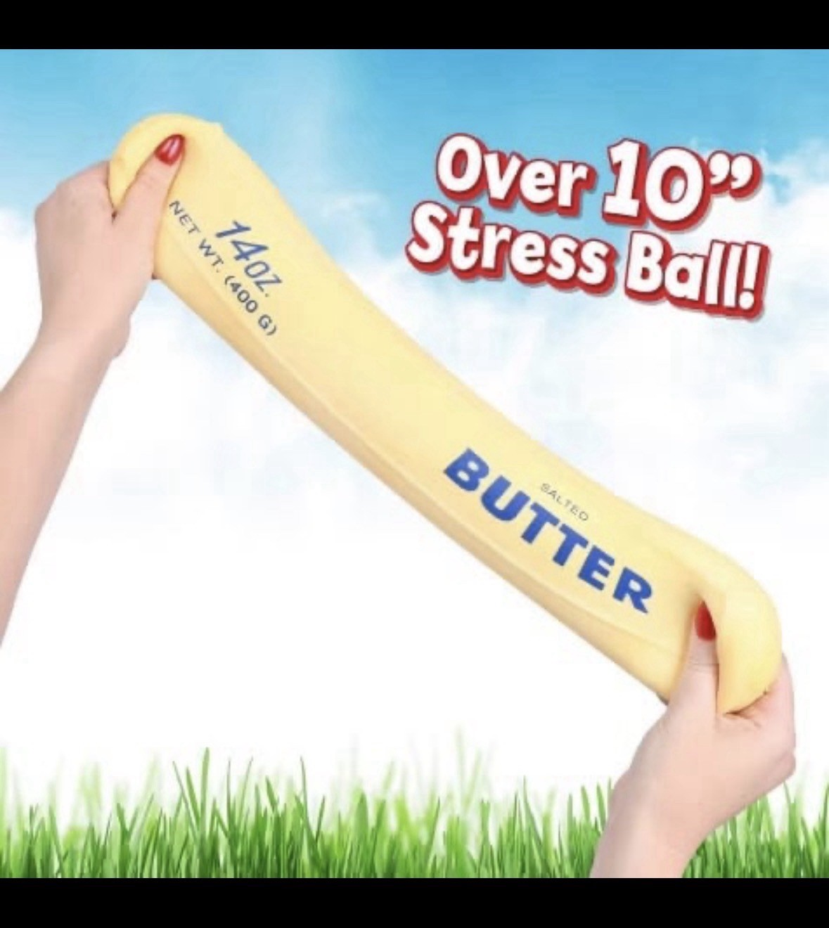 Squeeezy Butter 14oz Squishy Stress Toy Salted Butter Stick Stretch Fidget
