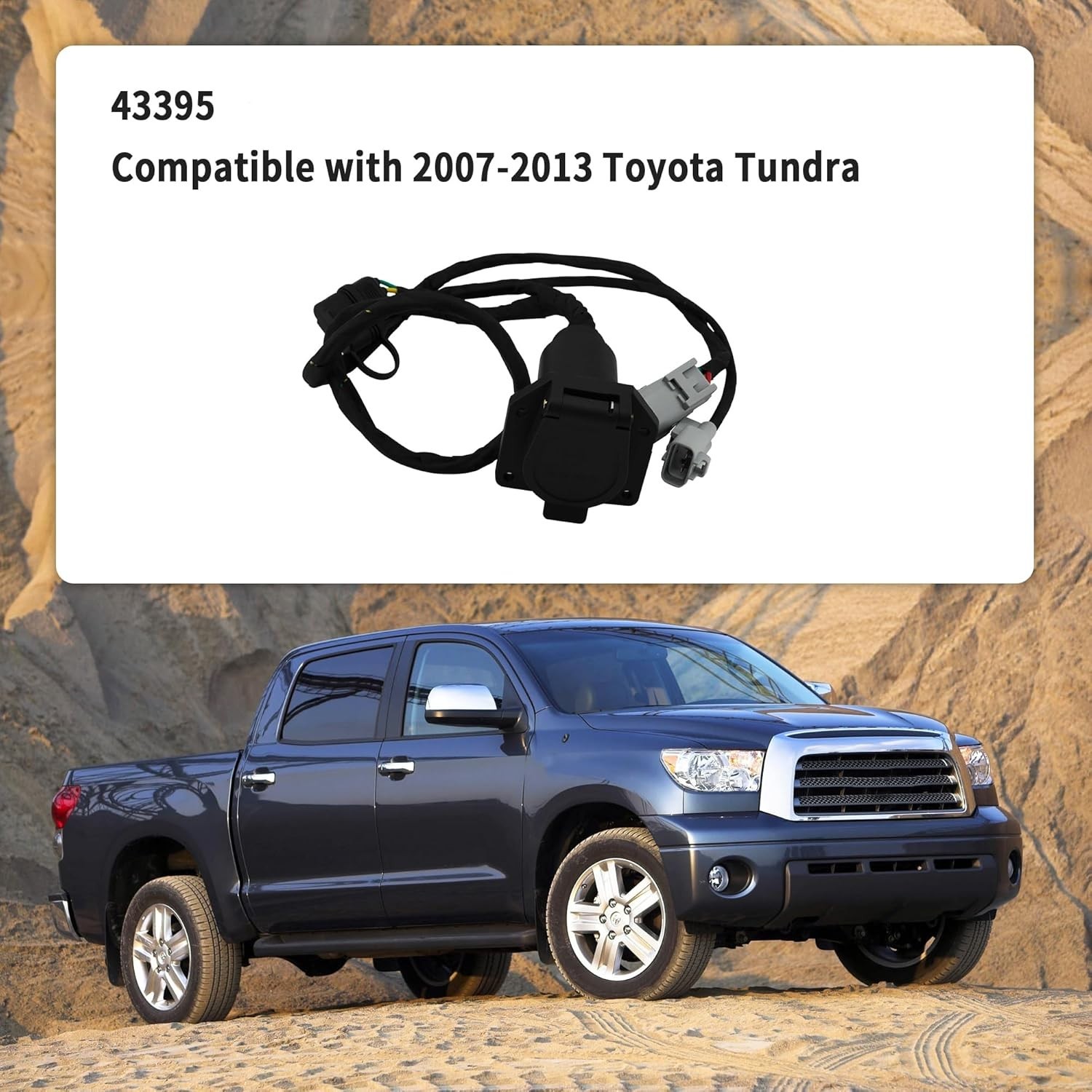 7 Blade and 4 Way Trailer Wiring Harness Fit for 2007-2013 Toyota Tundra, Fac…