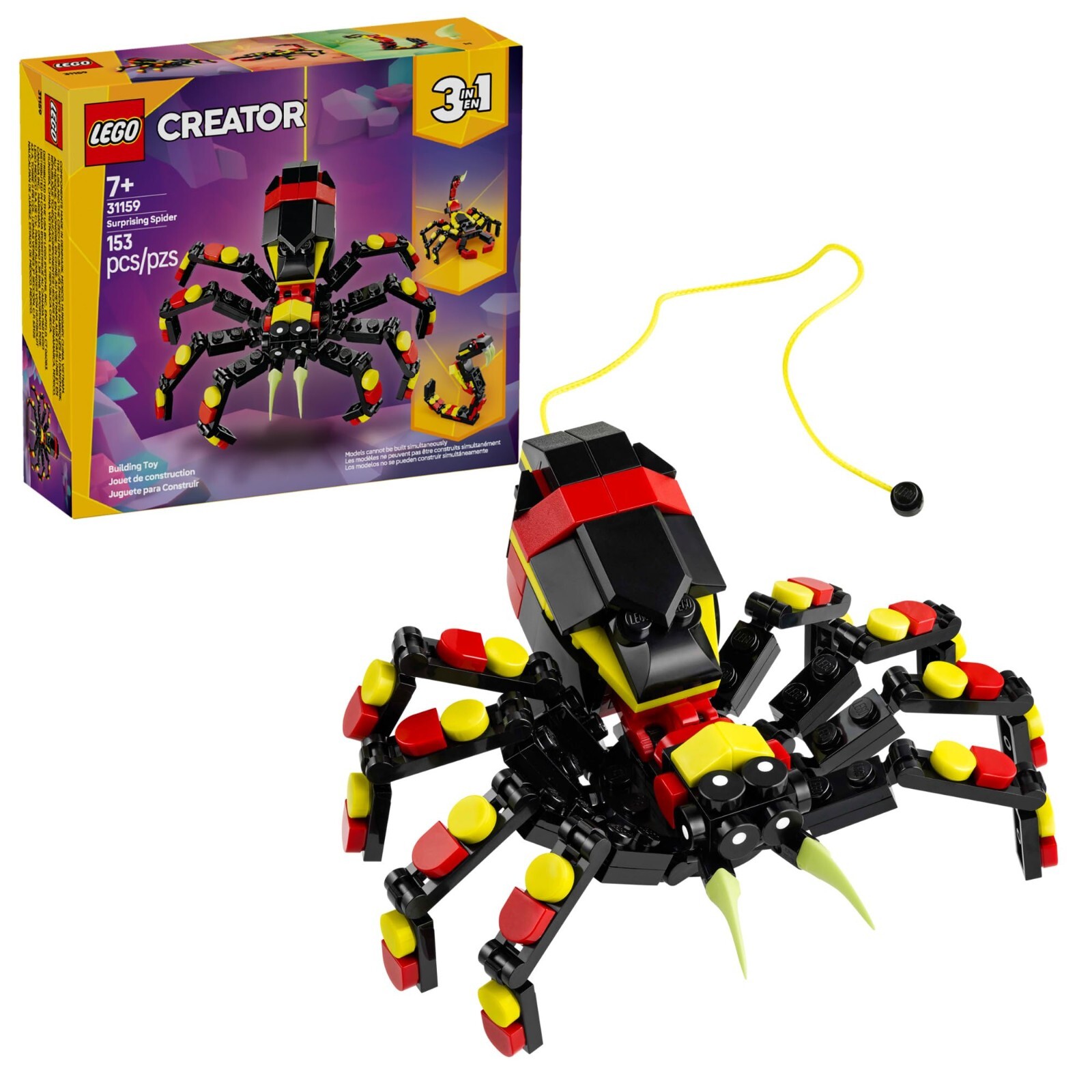 Creator 3 in 1 Wild Animals Surprising Spider Toy – Building Toy with 3 Build…